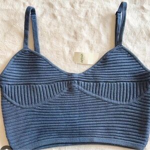 aerie Ribbed Crop Bralette in Heather Gray-Blue